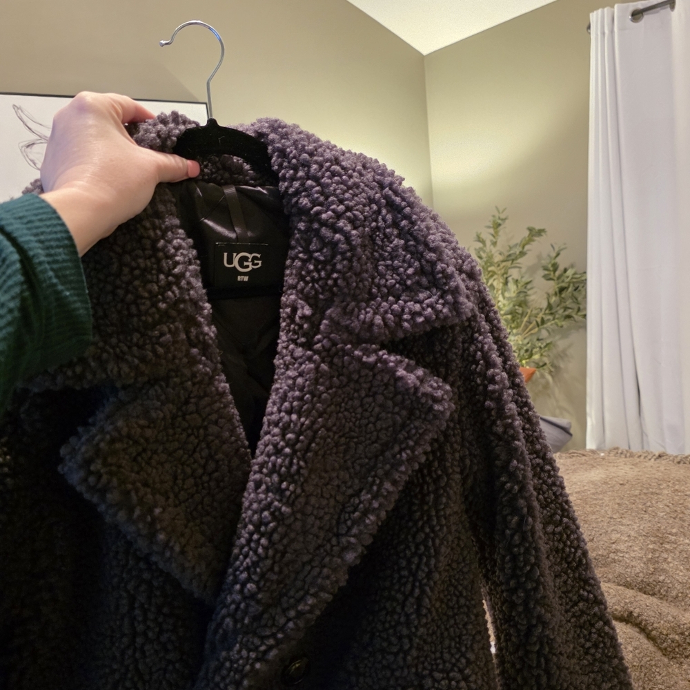 UGG Gertrude Teddy Sherpa Coat Size Small - Picture 4 of 16